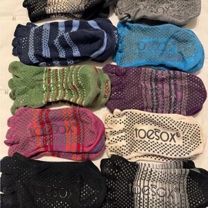 Toesox Grip Toe Socks For Barre, Palaties, Yoga and more Assorted Colors